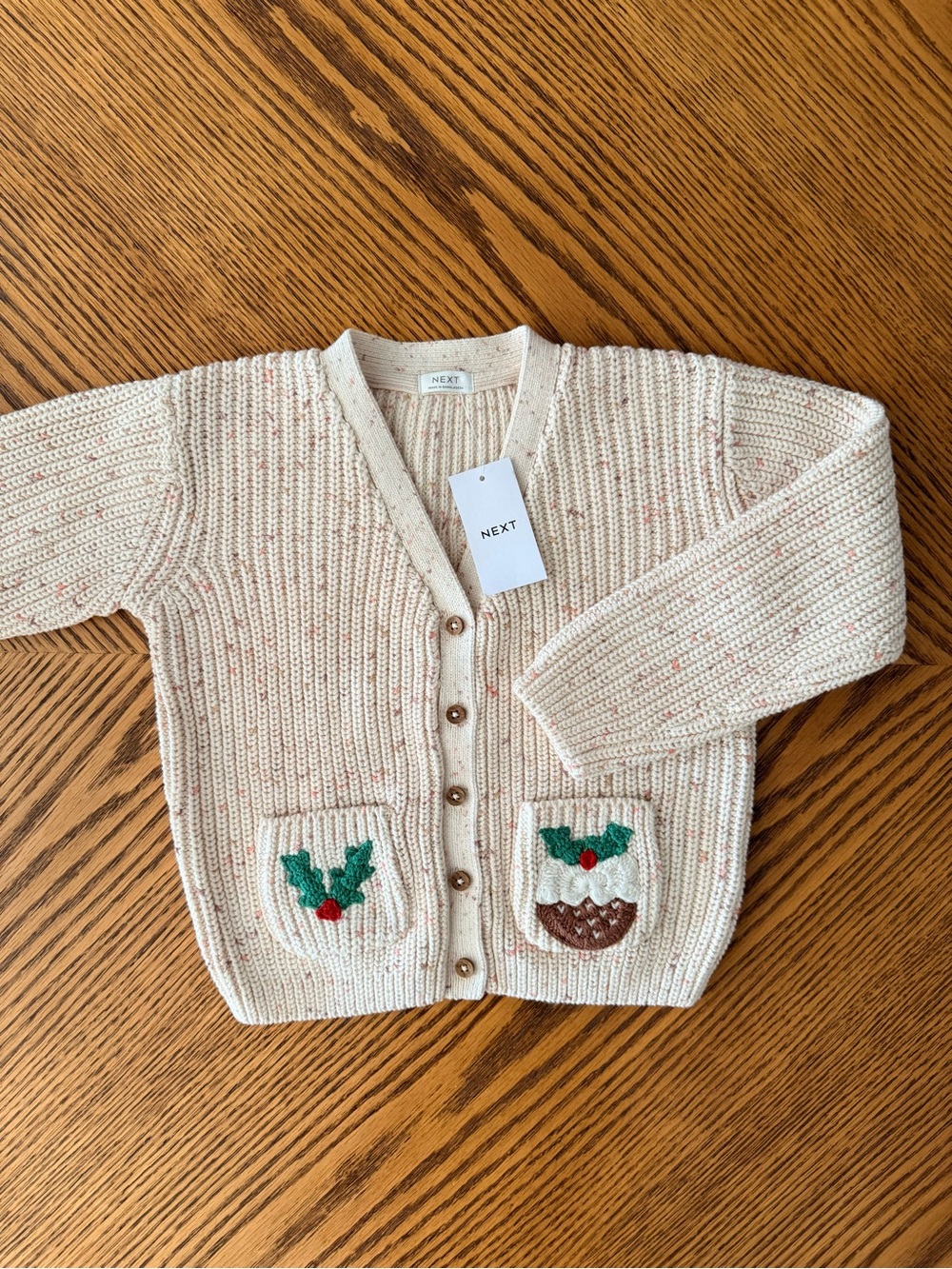 NEXT Jolly Bright Christmas Cardigan - Ecru